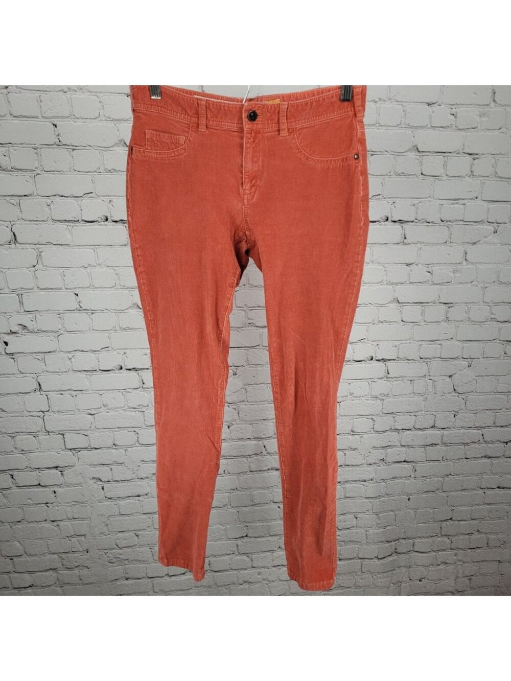 Pilcro & The Letterpress Anthropologie Orange Corduroy Skinny Pants Size 28x30